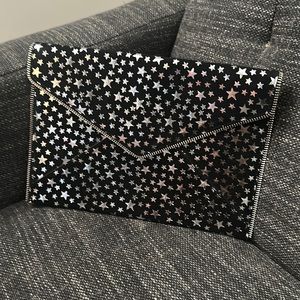 Rebecca Minkoff Metallic Leather Star Print Clutch
